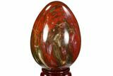 Colorful, Polished Petrified Wood Egg - Triassic #107390-1